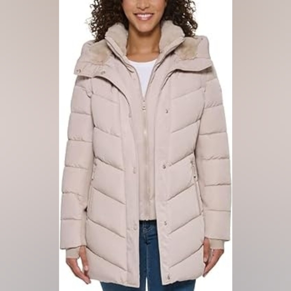 Andrew Marc Jackets & Blazers - Andrew Marc Women's Beige Puffer Coat